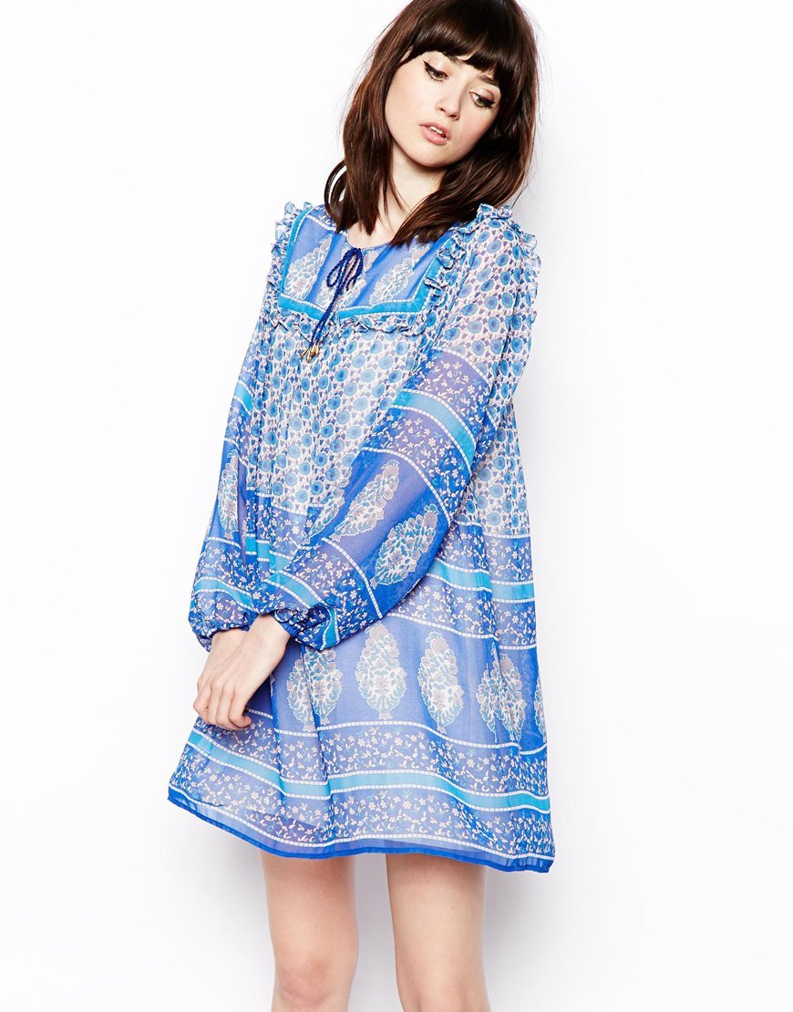 ASOS Swing Dress In Boho Paisley Print