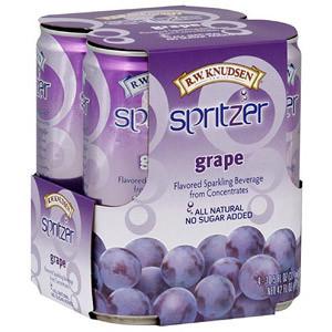 Knudsen Grape Sparkling Water, 10.5 oz, 4ct (Pack of 6)