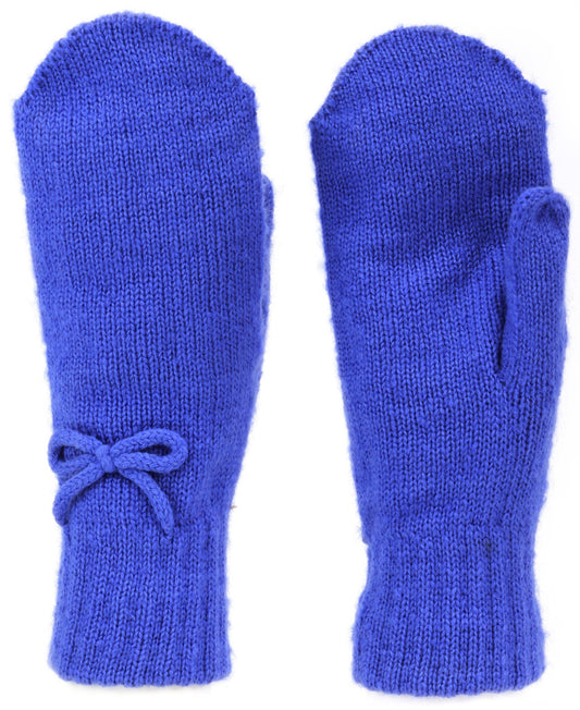 Knitted mitten with bow